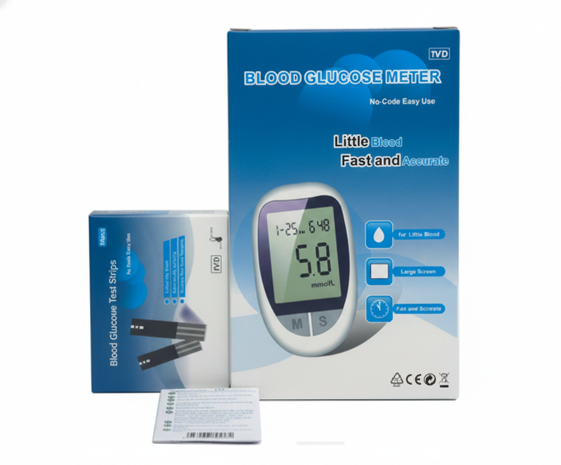 Glucometru Digital cu 50 Benzi de Testare și 50 Lancete