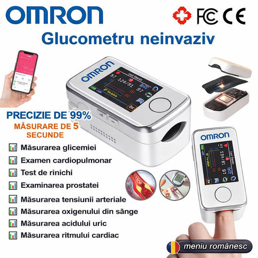Glucometru neinvaziv GlucoMax OMRON + Tensiometru Digital (CADOU EXCLUSIV)